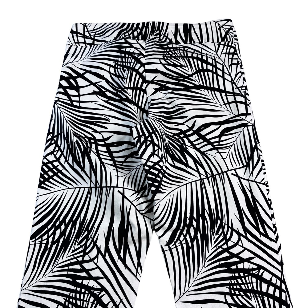 Estelle and Finn Black White Ankle Trousers Women's Size 6 Palm Print Made in NY - Picture 10 of 16